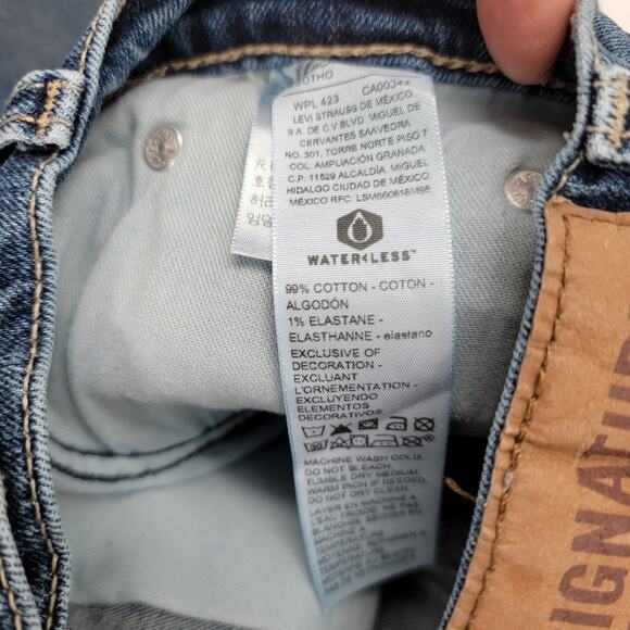 Mens Signature Levi's Relaxed Jeans 32 x 30 Blue Denim Pants Stretch - Picture 12 of 12